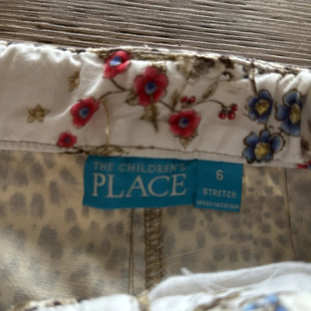 Children’s place stretch Leopard Straight Leg Pant Print size 6